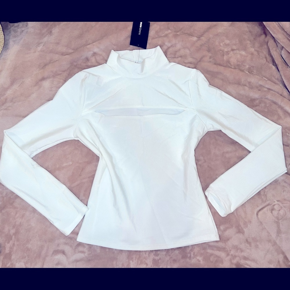 NEW! Mock Neck Cut out Shirt - Fashion Nova